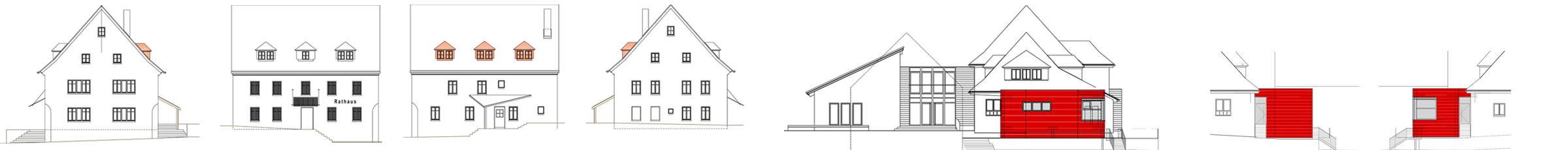 Ansichten Rathaus und Kindergarten Mitteleschenbach