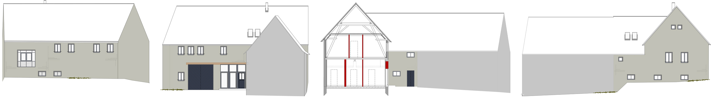 Ansichten Umbau eines Stalles